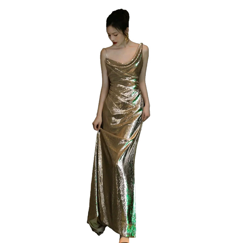 Saltriveroutfitters Elegant Metallic A-Line Evening Gown for Women - Image 5