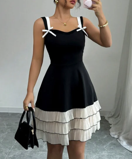 Saltriveroutfitters Elegant Color-Block Knit Dress