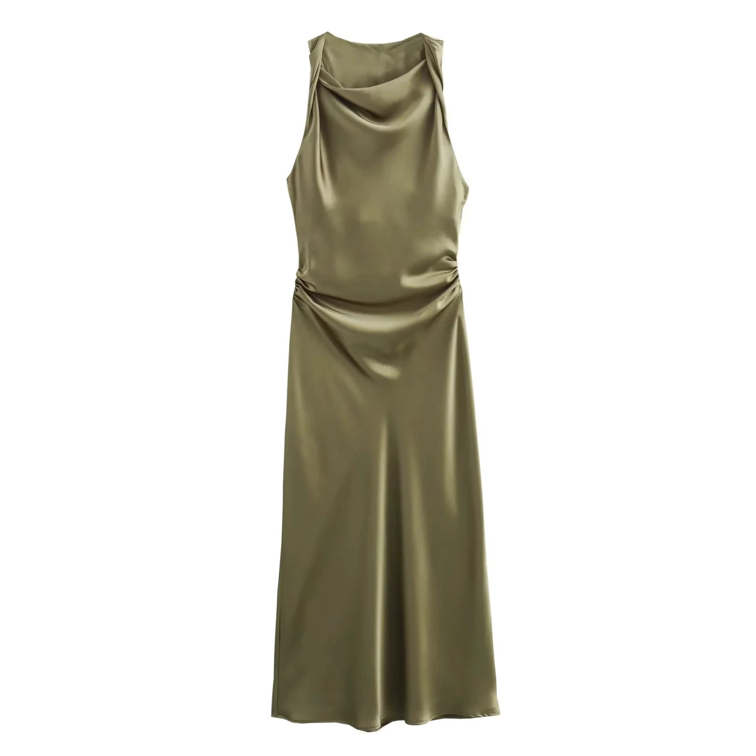 Saltriveroutfitters Women’s Cowl-Neck Satin Slip Dress – Soft Polyester, Multiple Colors Available - Image 3