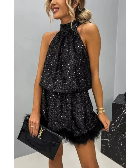 Alternative view of Saltriveroutfitters Elegant Sequin Halter Dress for Women