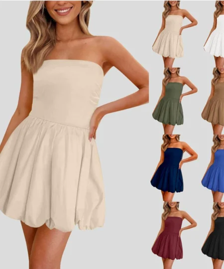 Saltriveroutfitters Strapless Puff Mini Dress