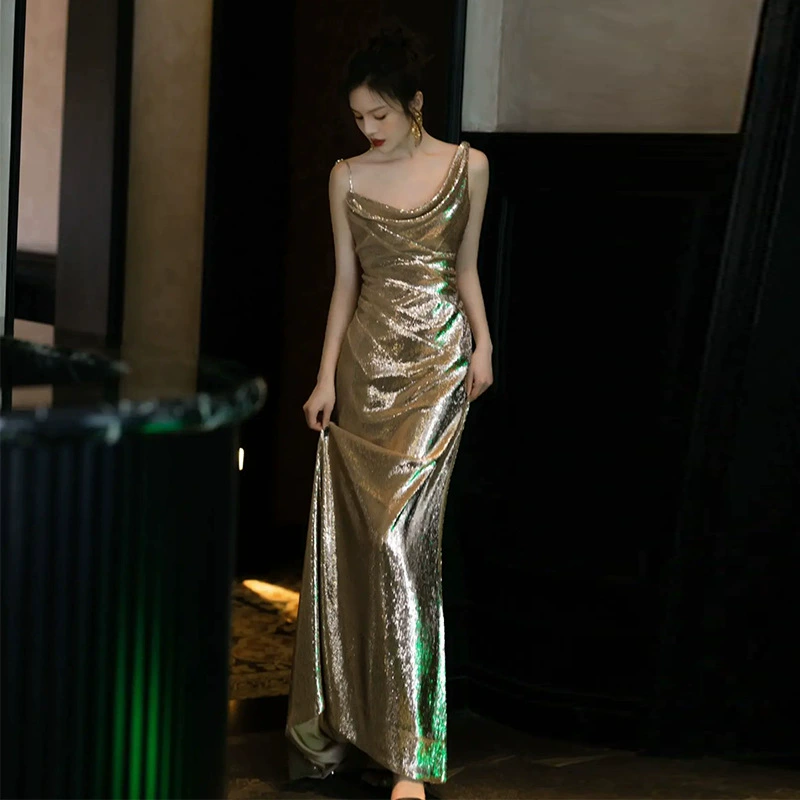 Saltriveroutfitters Elegant Metallic A-Line Evening Gown for Women - Image 3
